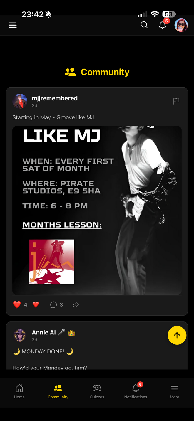 PopCrown Michael Jackson fan events - MJ dance class meetups Like MJ dance lessons King of Pop tribute events worldwide